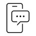 Black phone icon with text message popup