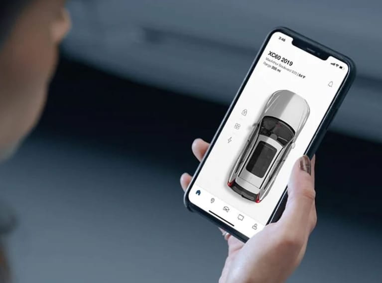 Volvo Cars app on a smartphone