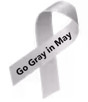 Gray Ribbon for Brain Cancer, Go Gray in May logo